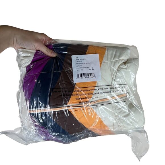 NWT FP Movement x Hatch Printed Puffer Jacket Sz L Ivory Chevron Combo Maternity - Picture 11 of 12